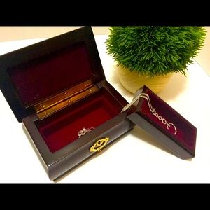 Vintage Cherry Wood Jewelry Chest